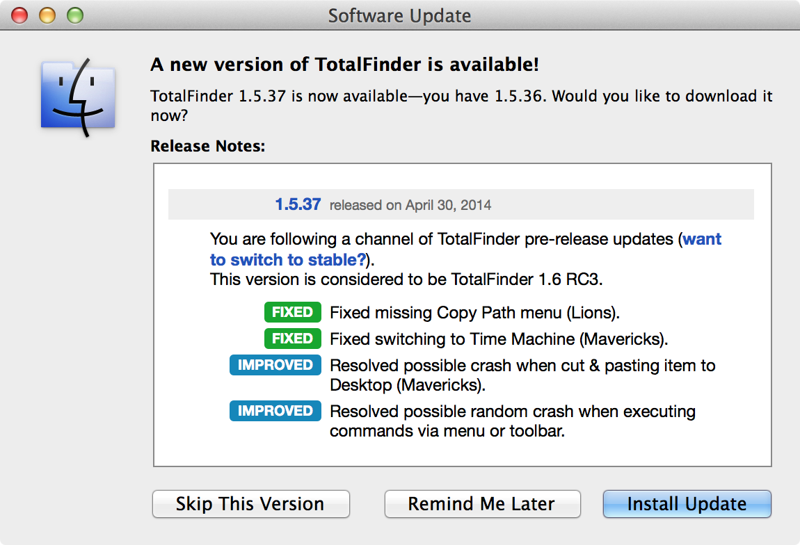totalfinder update