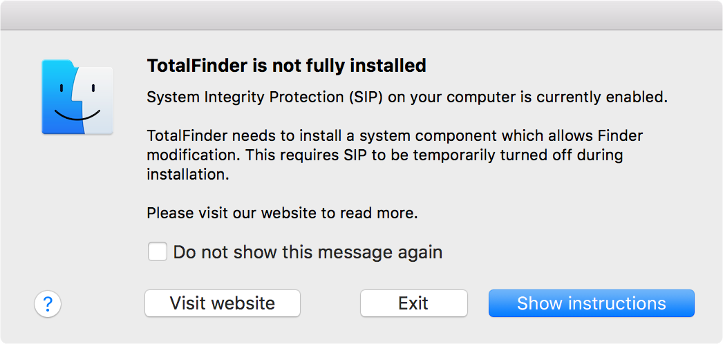 mac disable sip for totalfinder